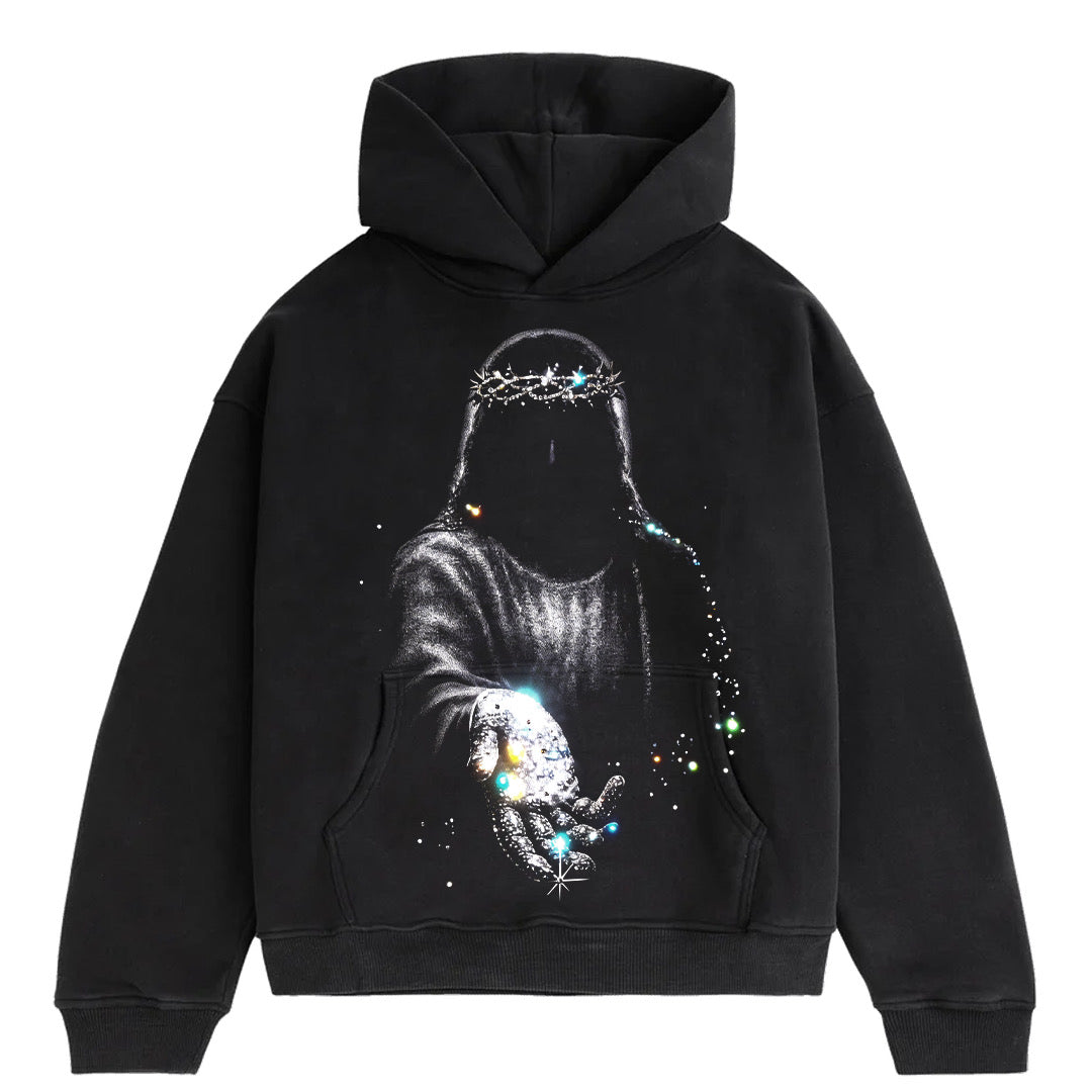 "HAND OF GRACE” Rhinestone Hoodie